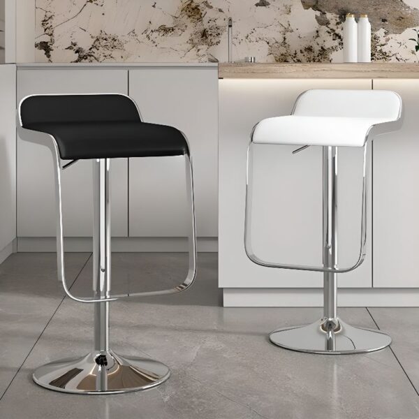 Adjustable Swivel Bar Stool with pleather seat, adjustable height, swivel function, and sturdy metal base, perfect for bars and kitchens.