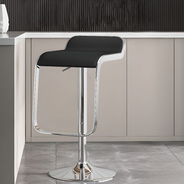 Adjustable Swivel Bar Stool with pleather seat, adjustable height, swivel function, and sturdy metal base, perfect for bars and kitchens.