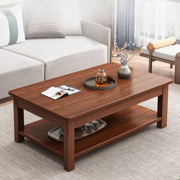 Office Rectangular Coffee Table with wood frame and smooth tabletop, ideal for professional spaces.