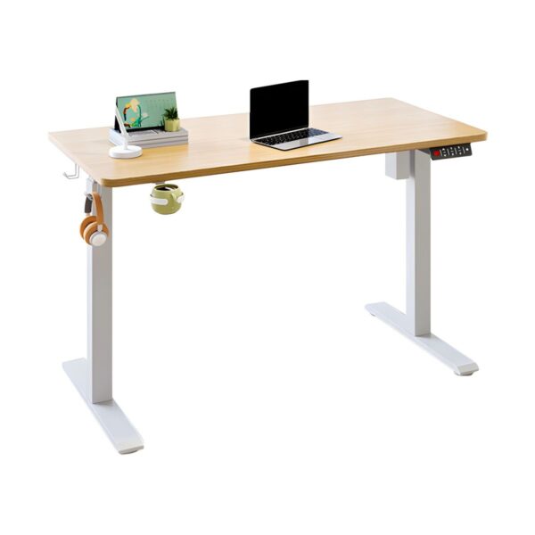 160cm Office Standing Desk with adjustable height, providing a spacious workspace for both sitting and standing, designed to enhance posture and productivity.