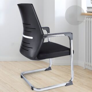 Office Ergonomic Conference Chair with adjustable height, lumbar support, padded seat, and breathable mesh back for comfort during long meetings and conferences.