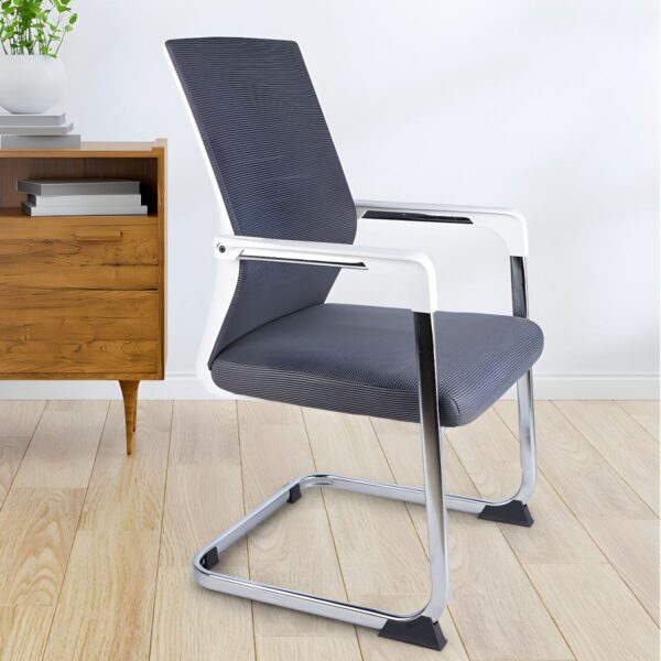 Office Ergonomic Conference Chair with adjustable height, lumbar support, padded seat, and breathable mesh back for comfort during long meetings and conferences.