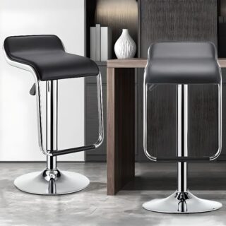 Office Swivel Leather Barstool with adjustable height, sleek leather seat, and sturdy base, designed for comfort and style in contemporary workspaces.