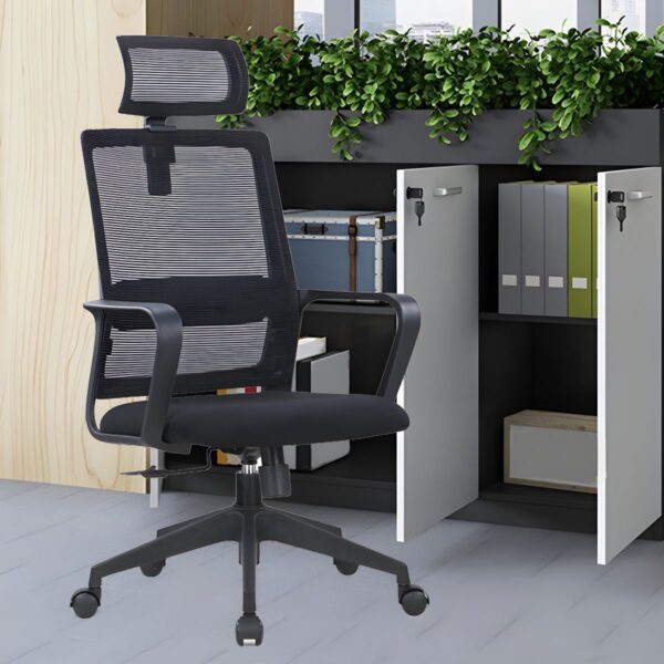 Ergonomic Office Mesh Chair with adjustable lumbar support and breathable backrest.