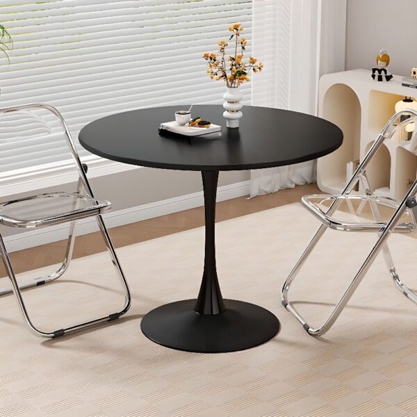 Office Round Dining Table with scratch-resistant surface, designed for modern offices, providing a durable and stylish space for meetings, meals, or casual discussions.