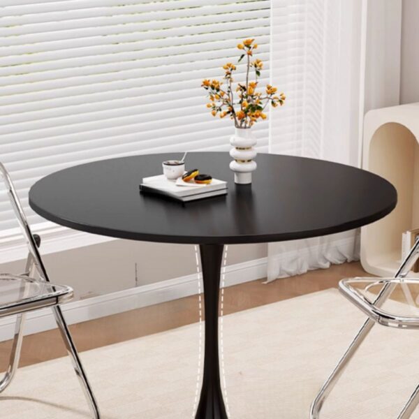 Office Round Dining Table with scratch-resistant surface, designed for modern offices, providing a durable and stylish space for meetings, meals, or casual discussions.