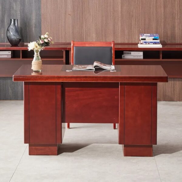 120cm Wooden Compact Executive Desk with drawers, designed for small offices or home workspaces, featuring a sleek, modern wood finish.