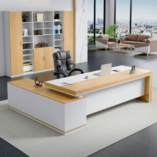 160cm L-shape Executive Wood Boss Desk with a refined wood finish, ample surface area, and ergonomic design, ideal for executive and office use.