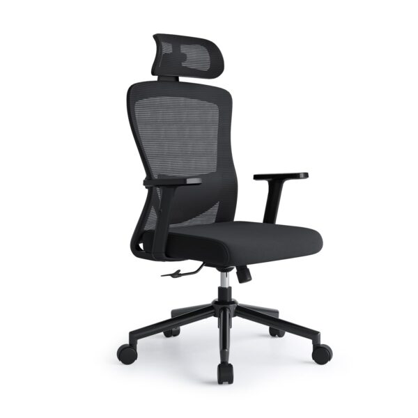 High Back Ergonomic Office Chair with adjustable height, tilt, and armrests for optimal support and comfort.