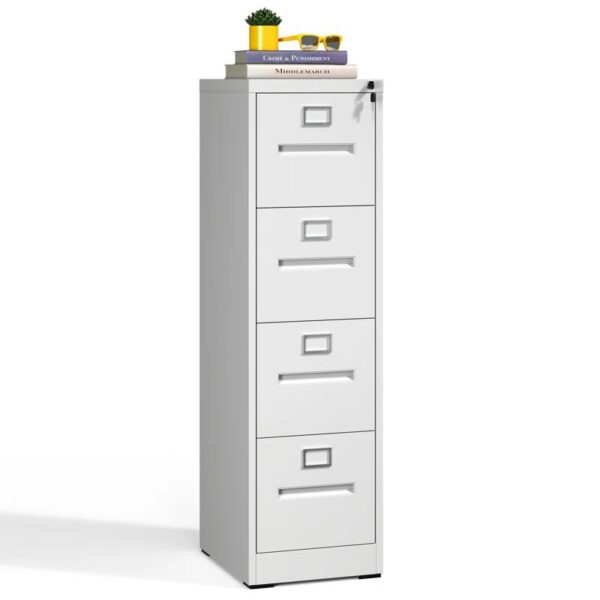 4-Drawer Steel File Storage Cabinet with durable steel construction and smooth-gliding drawers, perfect for organizing documents in a home or office.