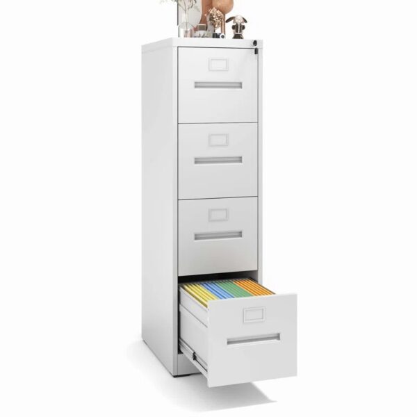 4-Drawer Steel File Storage Cabinet with durable steel construction and smooth-gliding drawers, perfect for organizing documents in a home or office.