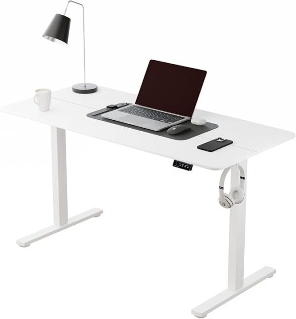 140cm Ergonomic Sit-Stand Computer Desk with height adjustment, promoting better posture and comfort in the workspace.