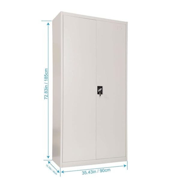 2-Door Steel Locker Storage Cabinet with lockable doors and spacious compartments for secure storage.