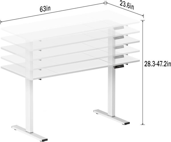 Electric Standing Motorized Office Desk with adjustable height, promoting comfort and productivity in the workspace.