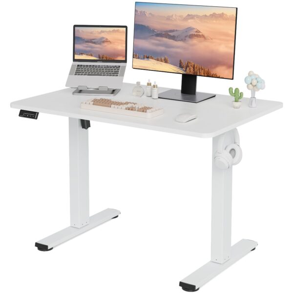 120cm Office Standing Desk with motorized height adjustment and memory presets for a flexible and ergonomic workspace.