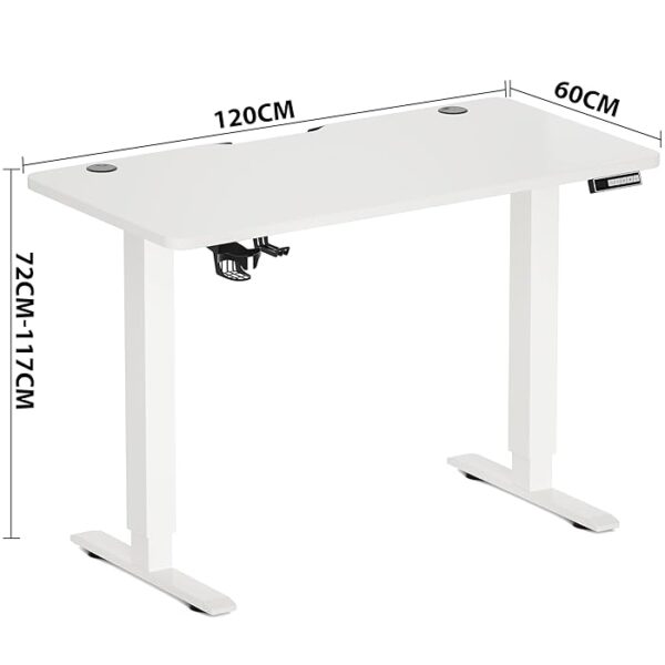 120x60cm Electric Standing Modern Desk with adjustable height, spacious work surface, and sleek, modern design for improved productivity and comfort.