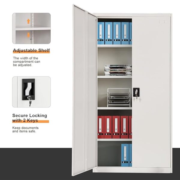 2-Door Steel Locker Storage Cabinet with lockable doors and spacious compartments for secure storage.