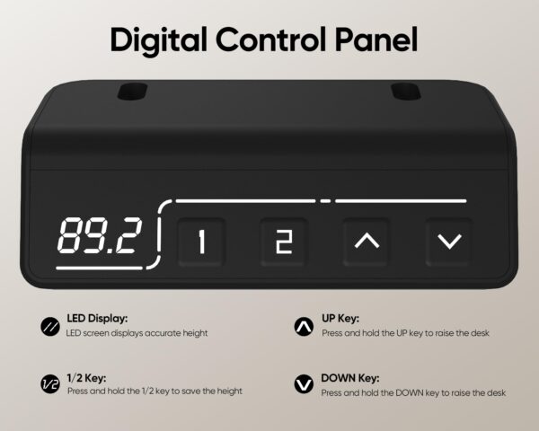 120cm Office Standing Desk with motorized height adjustment and memory presets for a flexible and ergonomic workspace.