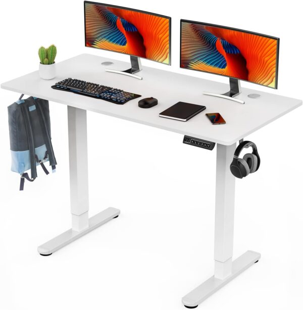 1400mm Memory Controller Office Table with a wooden surface and adjustable height feature for enhanced comfort and ergonomics.