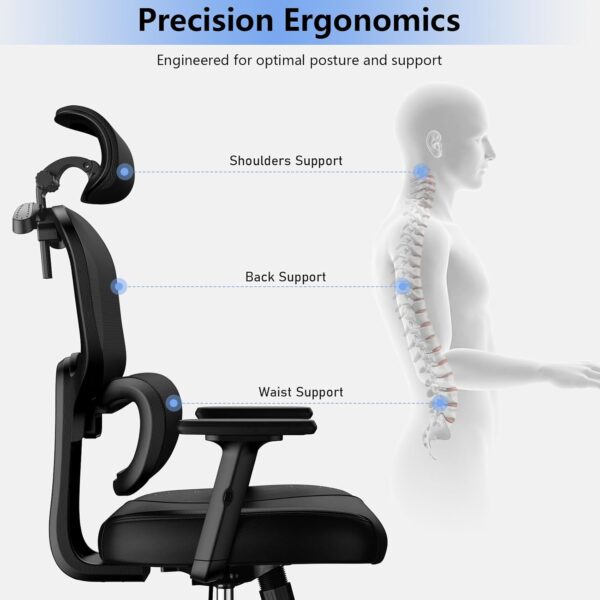 Breathable Orthopedic Back Support Chair with mesh fabric, ergonomic design, and adjustable features for improved posture and comfort.