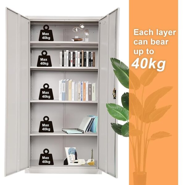 2-Door Steel Locker Storage Cabinet with lockable doors and spacious compartments for secure storage.