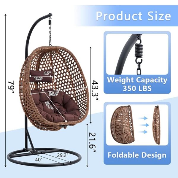 Hammock Outdoor Hanging Swing Chair with a durable metal frame and hammock-style seat, ideal for relaxing outdoors.