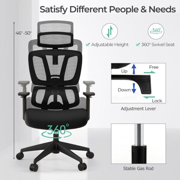 Office Swivel Orthopedic Task Chair with ergonomic backrest, adjustable height, and cushioned seat for comfort and support.