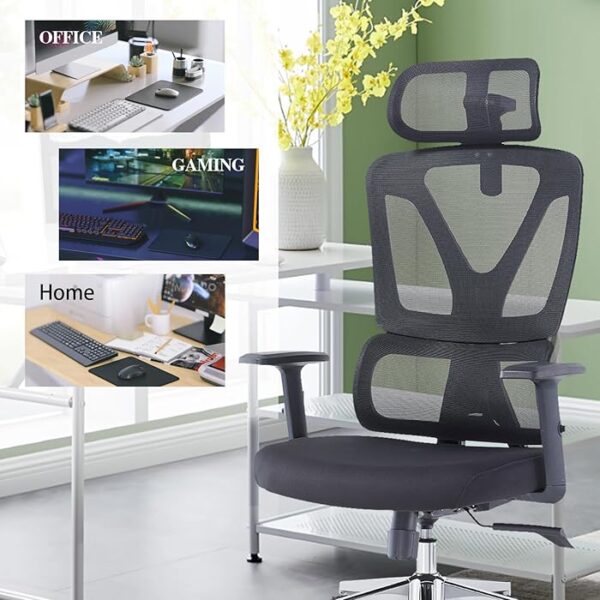 Orthopedic High Back Office Chair with adjustable height, tilt, and armrests, designed to provide full spinal support and comfort for long hours of work.