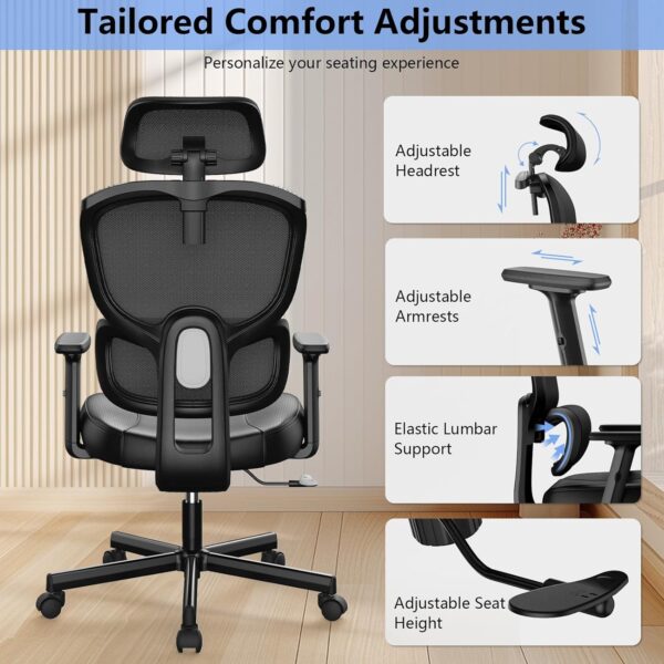 Breathable Orthopedic Back Support Chair with mesh fabric, ergonomic design, and adjustable features for improved posture and comfort.