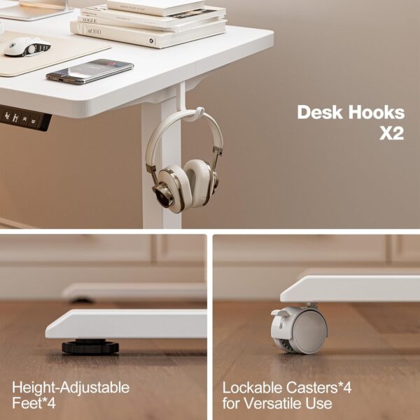 Sit-Stand Computer Office Modern Desk with adjustable height feature, designed for flexibility and improved posture in a sleek, contemporary office setup.