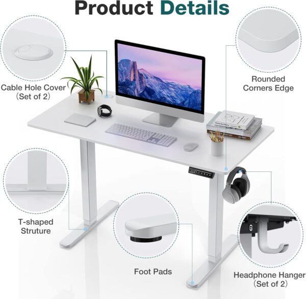 1400mm Memory Controller Office Table with a wooden surface and adjustable height feature for enhanced comfort and ergonomics.