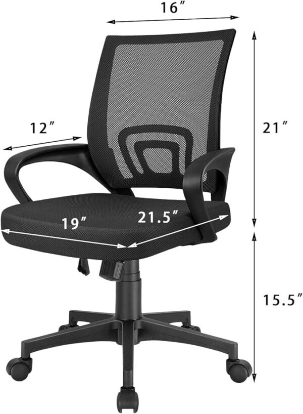 Mid Back Clerical Task Office Chair with ergonomic design, adjustable height, and padded seat for comfort in an office environment.