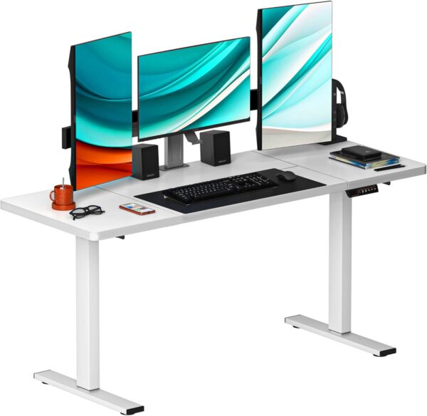 Electric Standing Motorized Office Desk with adjustable height, promoting comfort and productivity in the workspace.