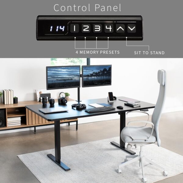 140cm Memory Controller Standing Desk with adjustable height and spacious surface for improved ergonomics and comfort.