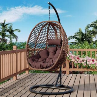 Hammock Outdoor Hanging Swing Chair with a durable metal frame and hammock-style seat, ideal for relaxing outdoors.