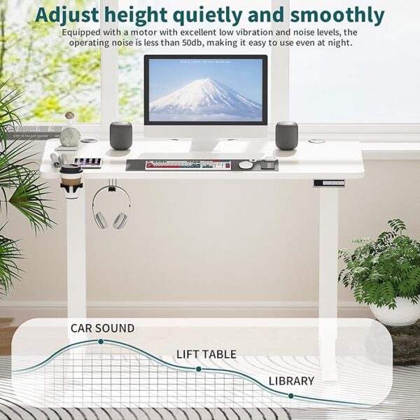 120x60cm Electric Standing Modern Desk with adjustable height, spacious work surface, and sleek, modern design for improved productivity and comfort.