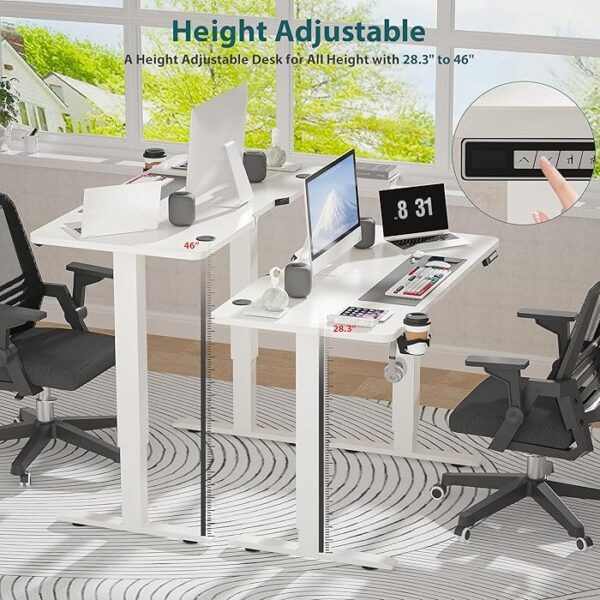 120x60cm Electric Standing Modern Desk with adjustable height, spacious work surface, and sleek, modern design for improved productivity and comfort.