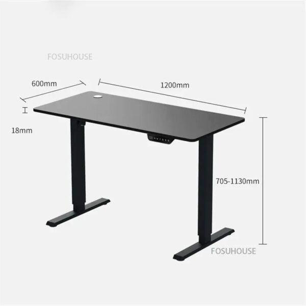 140cm Standing Office Computer Desk with adjustable height, spacious work surface, and cable management for a clean and ergonomic workspace.