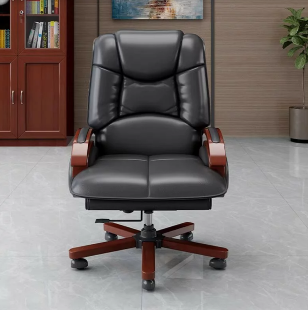 Executive Leather High Back Boss Seat with premium leather upholstery, adjustable height, and ergonomic design, providing superior comfort and support in a professional setting.