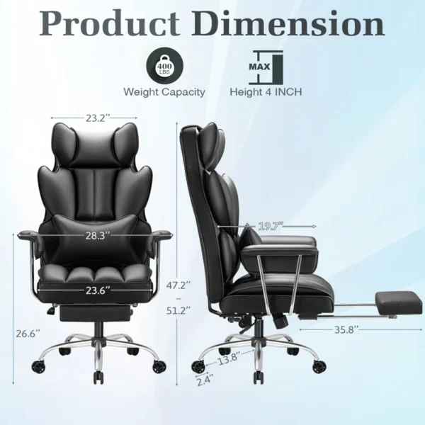 Executive Leather Office Chair with high-back design, adjustable height, armrests, and smooth-rolling casters for superior comfort and support in professional settings.