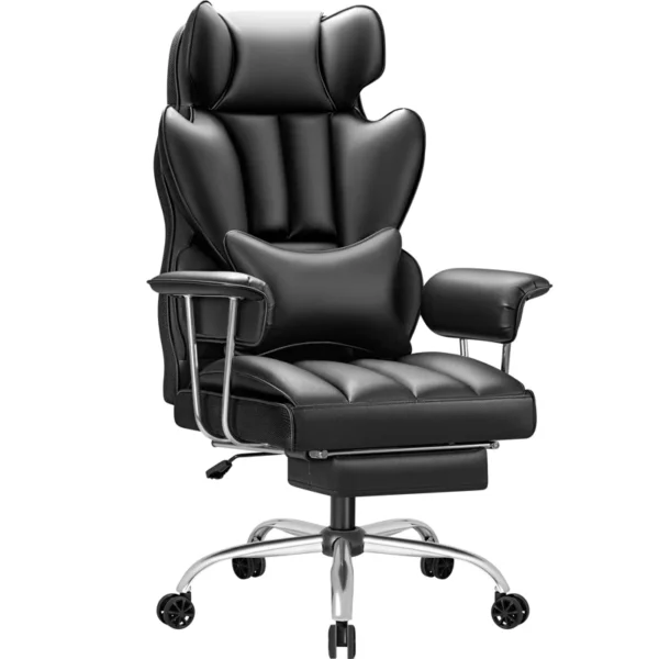 Executive Leather Office Chair with high-back design, adjustable height, armrests, and smooth-rolling casters for superior comfort and support in professional settings.