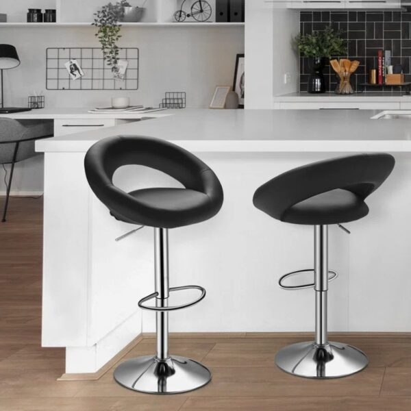 Adjustable Leather Counter Dining Barstool with a cushioned seat, modern design, and adjustable height, ideal for kitchen islands or home bars.