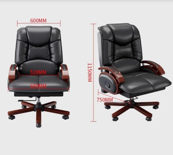 Executive Leather High Back Boss Seat with premium leather upholstery, adjustable height, and ergonomic design, providing superior comfort and support in a professional setting.