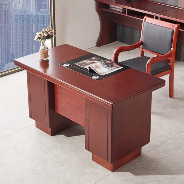 120cm Wooden Compact Executive Desk with drawers, designed for small offices or home workspaces, featuring a sleek, modern wood finish.