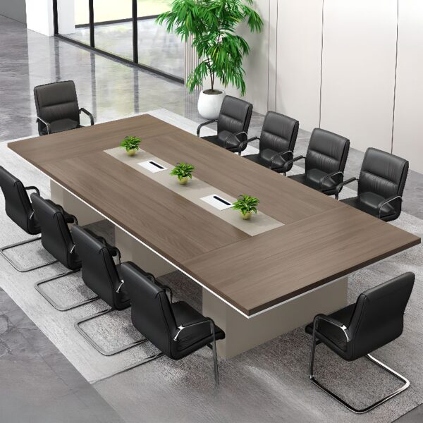 3 Meters Wooden Conference Office Table with a sleek design, spacious surface, and sturdy wooden construction, ideal for meetings and professional discussions.