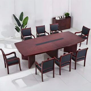 3-meter Vintage Red Mahogany Table with a rich red finish, ideal for dining, meetings, and adding elegance to any room.