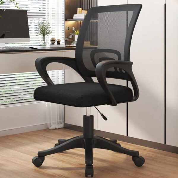 Mid Back Swivel Executive Office Chair with ergonomic design, adjustable height, and comfortable padding for long hours of sitting.