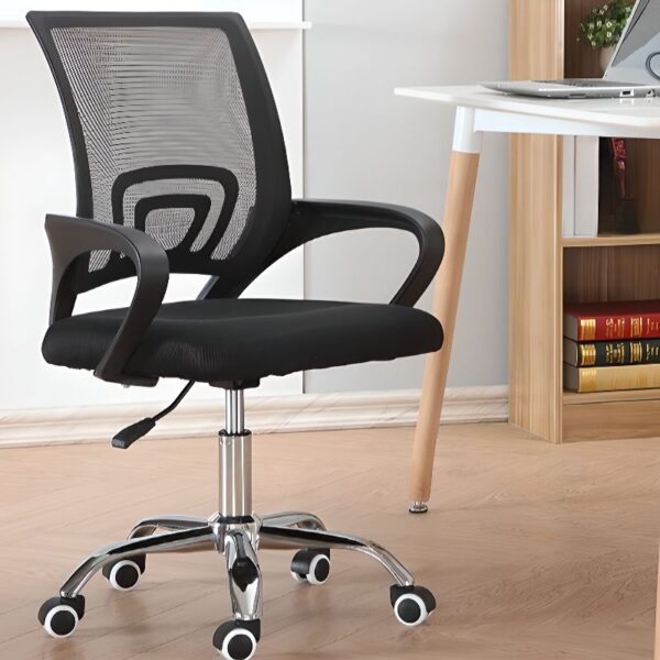 Clerical Mesh Office Chair with ergonomic design, breathable mesh back, adjustable height, and swivel function for comfort and support during work hours.