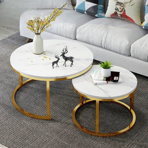 "Office Coffee Table with a polished marble top and structural base, providing elegance and durability for modern office spaces."