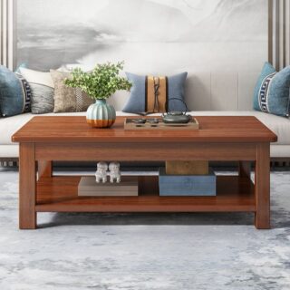 Office Rectangular Coffee Table with wood frame and smooth tabletop, ideal for professional spaces.